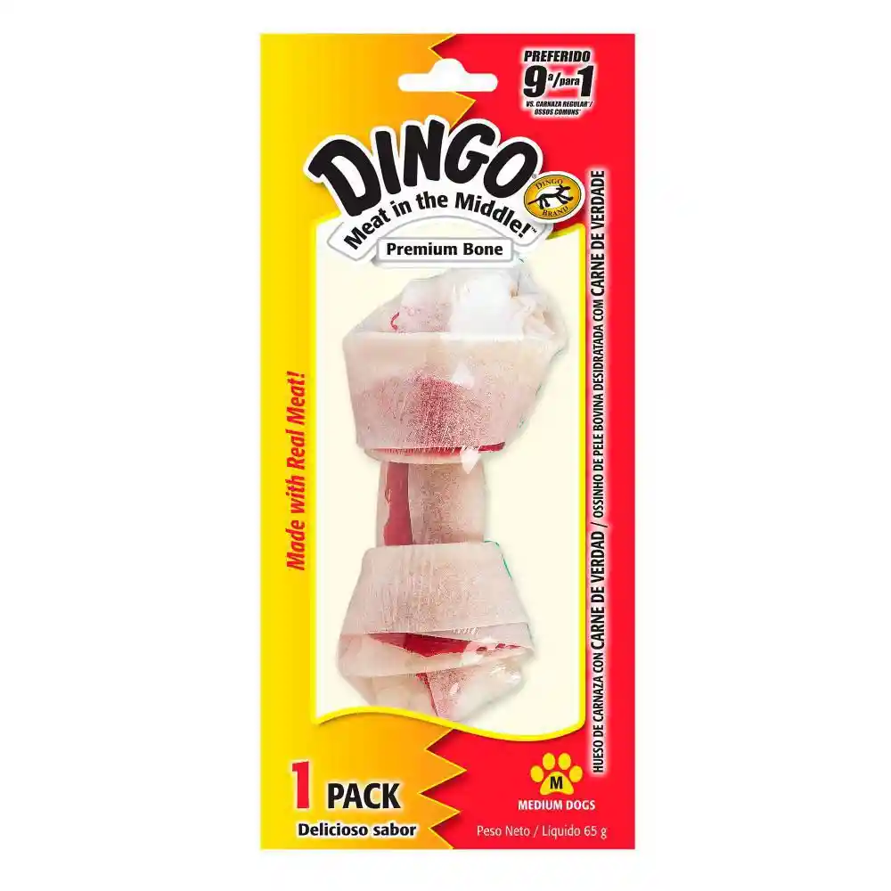 Dingo Hueso Carnaza premium mediano  x 1 und