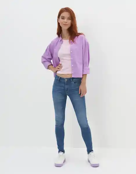 Camisa Mujer Morado Talla LARGE 400386060672 American Eagle