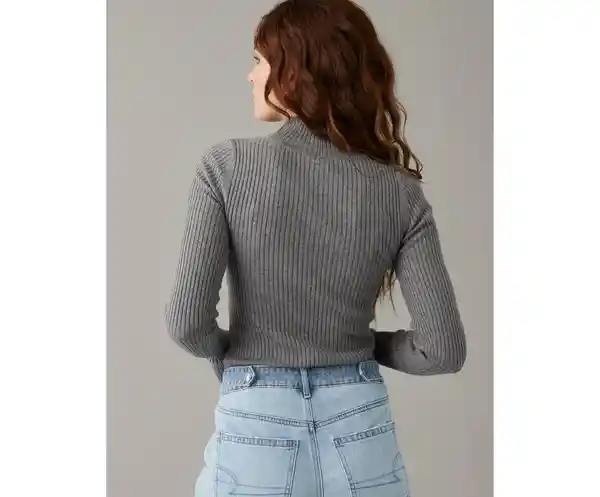 Suéter Tejido Mujer Gris Talla X-Small American Eagle