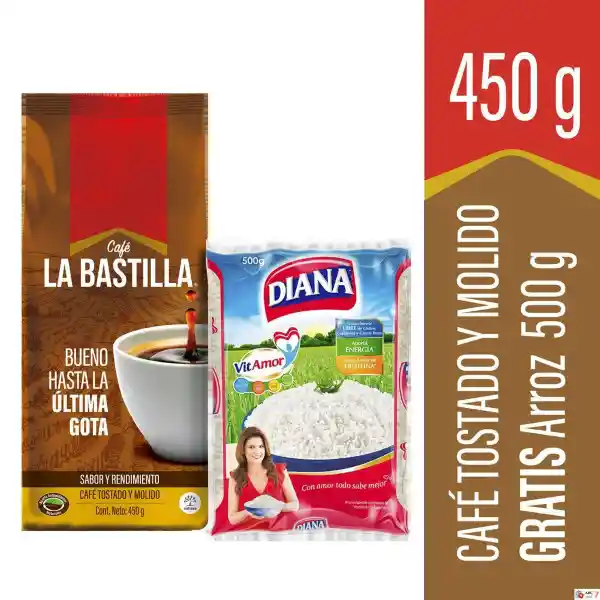 La Bastilla Café Tostado y Molido + Diana Arroz Grátis