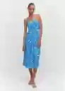 Vestido Salinas Azul Talla M Mujer Mango