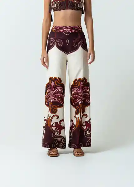 Pantalón Euge Mujer Crudo Novia Claro T 8 432G301 Naf Naf