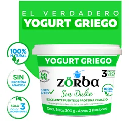 Zörba Yogurt Griego Natural Sin Dulce 300g