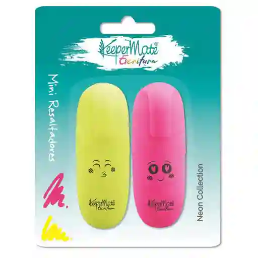 Keepermate Resaltador Mini Amarillo y Rosa KER-13-2