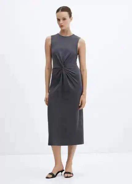 Vestido Fertina Gris Talla S Mujer Mango