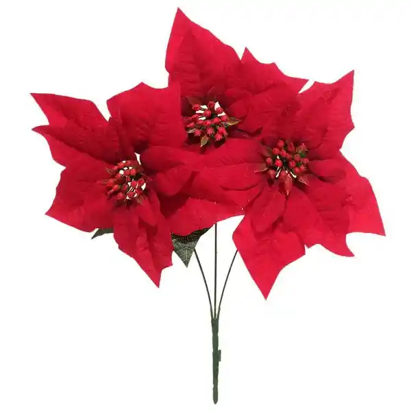 Ramo 3 Ponsetia Rojo 35 cm 831-Mxmas67-25140-3 Finlandek