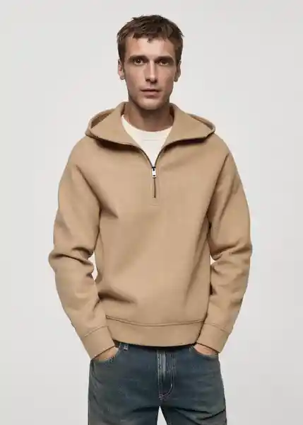 Sudadera Alludiah Beige Talla XXL Hombre Mango