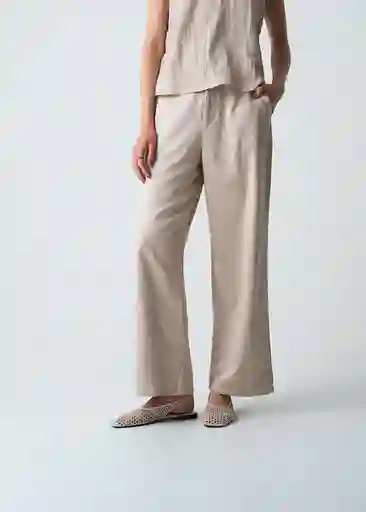 Pantalón Mujer Café Merengue Medio Talla 10 533G083 Naf Naf