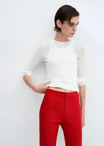 Pantalón Malu5-H Rojo Talla 40 Mujer Mango