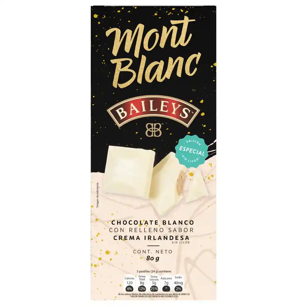 Mont Blanc Chocolate Blanco con Relleno Sabor a Baileys