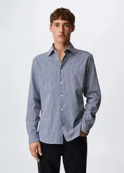 Camisa Cuers Navy Talla S Hombre Mango