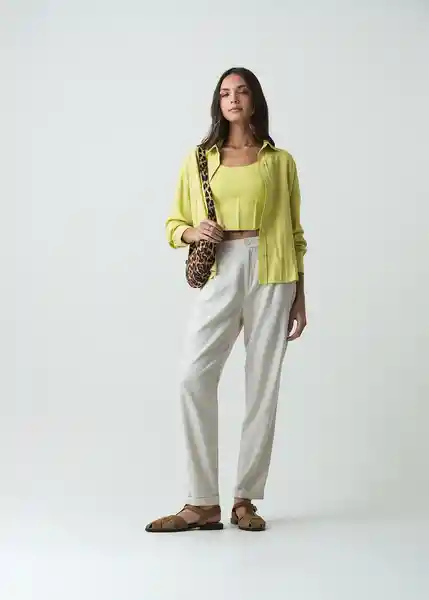 Pantalón Atenas Mujer Crudo Ballueca Claro T 6 032G375 Naf Naf