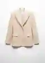 Blazer Americana Malena Piedra Talla S Mujer Mango