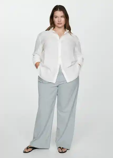 Camisa Lima Offwhite Talla 28 Mujer Mango