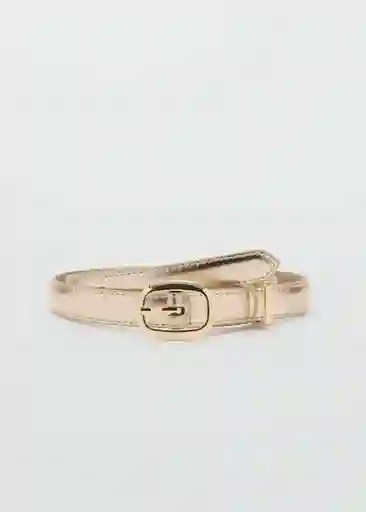 Cinturón Lámina Oro Talla M Mujer Mango