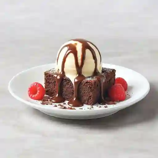 Brownie con helado