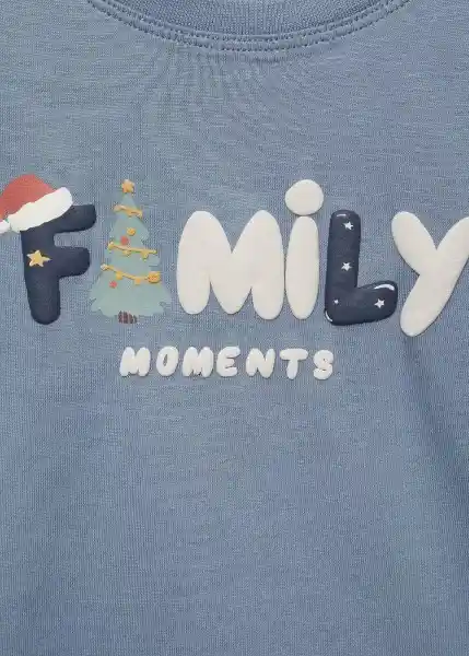 Camiseta Family Azul Talla 66 Niños Mango