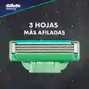 Gillette Mach3 Sensitive Máquina de Afeitar Recargable 1 Unidad + 2 Cuchillas de Afeitar 1 Kit