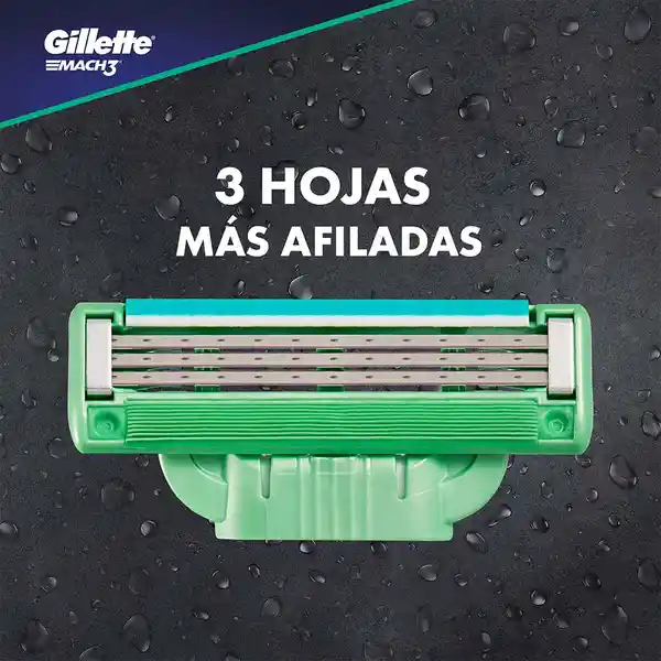 Gillette Mach3 Sensitive Máquina de Afeitar Recargable 1 Unidad + 2 Cuchillas de Afeitar 1 Kit