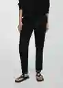 Pantalón Pique Negro Talla S Mujer Mango