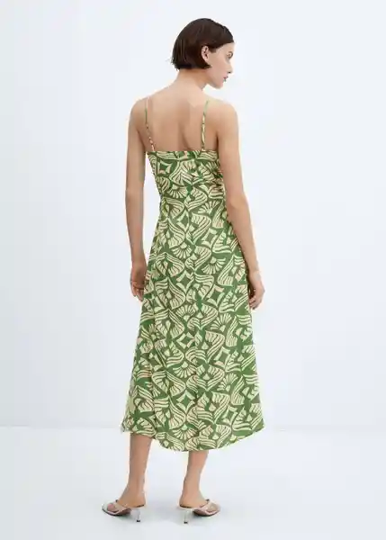 Vestido Laurel-W Verde Talla L Mujer Mango