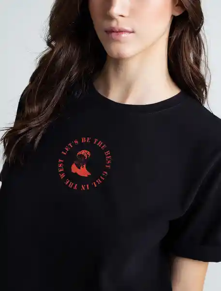 Camiseta Mujer Negro Puro Ultraoscuro Talla S 403F009 Naf Naf