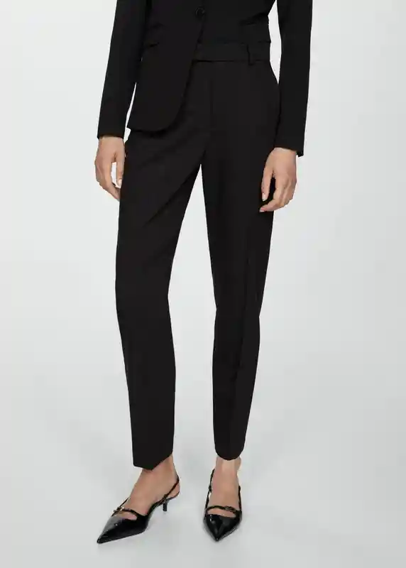 Pantalón Boreal Negro Talla 44 Mujer Mango