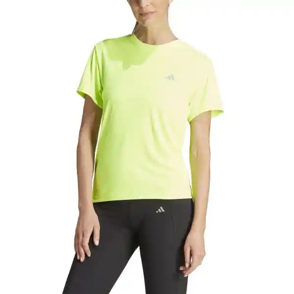 Adidas Camiseta Run it Tee Para Mujer Verde Talla M