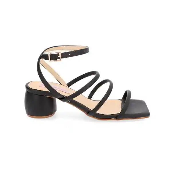 Sandalias Tacón Asquela Negro Talla 34