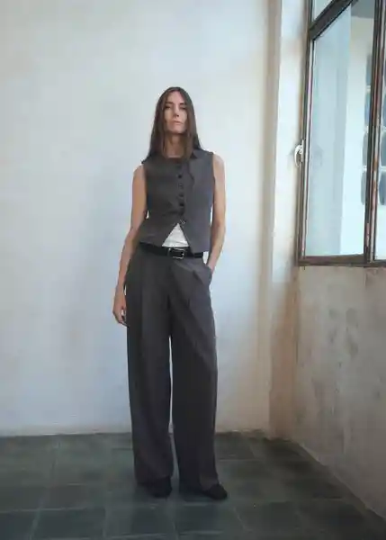 Chaleco Gabo Gris Talla S Mujer Mango