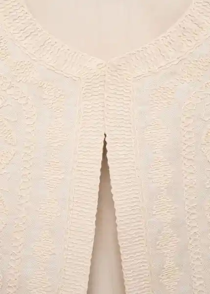 Chaleco Brod Crudo Talla S Mujer Mango