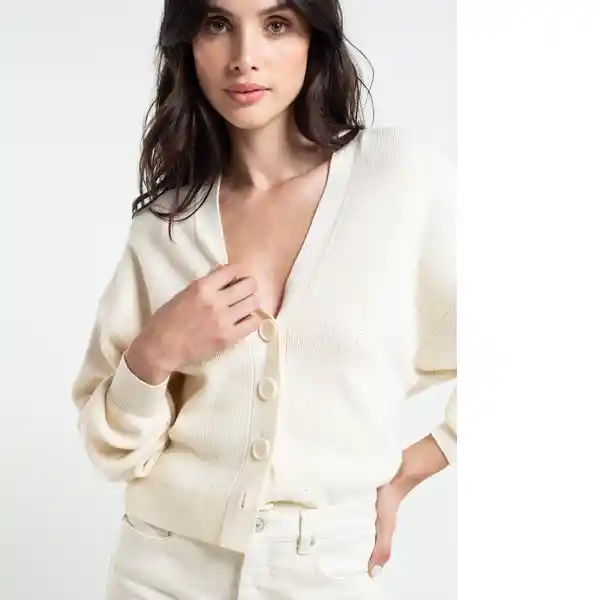 Saco Tejido Violeta Crudo Puro Claro Talla Xs Naf-Naf 