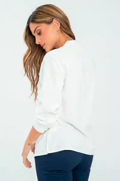 Camisa Rhaffia Color Blanco Crudo Talla L Ragged