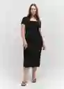 Vestido Maud Negro Talla 26 Mujer Mango