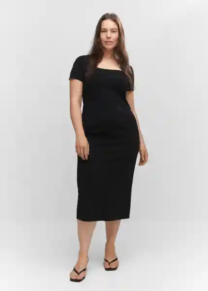 Vestido Maud Negro Talla 26 Mujer Mango