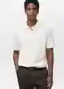 Camiseta Polo Arraona Offwhite Talla M Hombre Mango