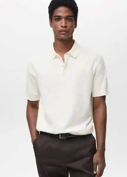 Camiseta Polo Arraona Offwhite Talla M Hombre Mango