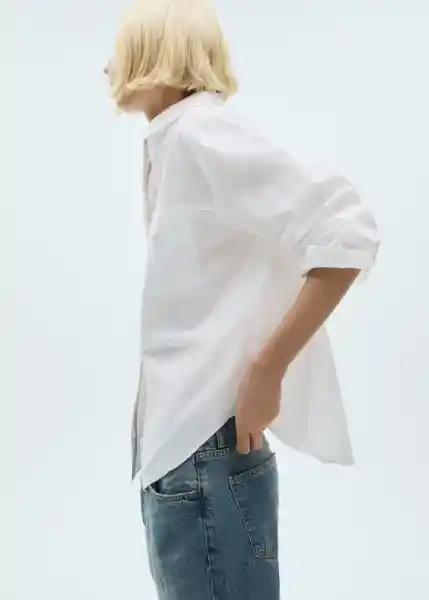 Camisa Nia Off White Talla S Mujer Mango