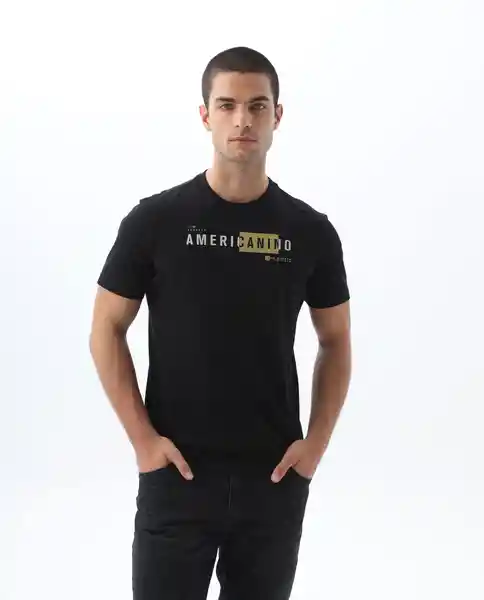 Camiseta Hombre Negro Talla L 849F003 Americanino