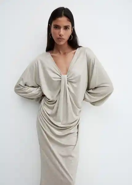 Vestido Leialu-A Plata Talla L Mujer Mango