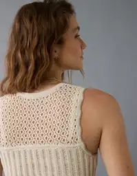 Suéter Tejido Mujer Beige Talla: LARGE 1456676 American Eagle