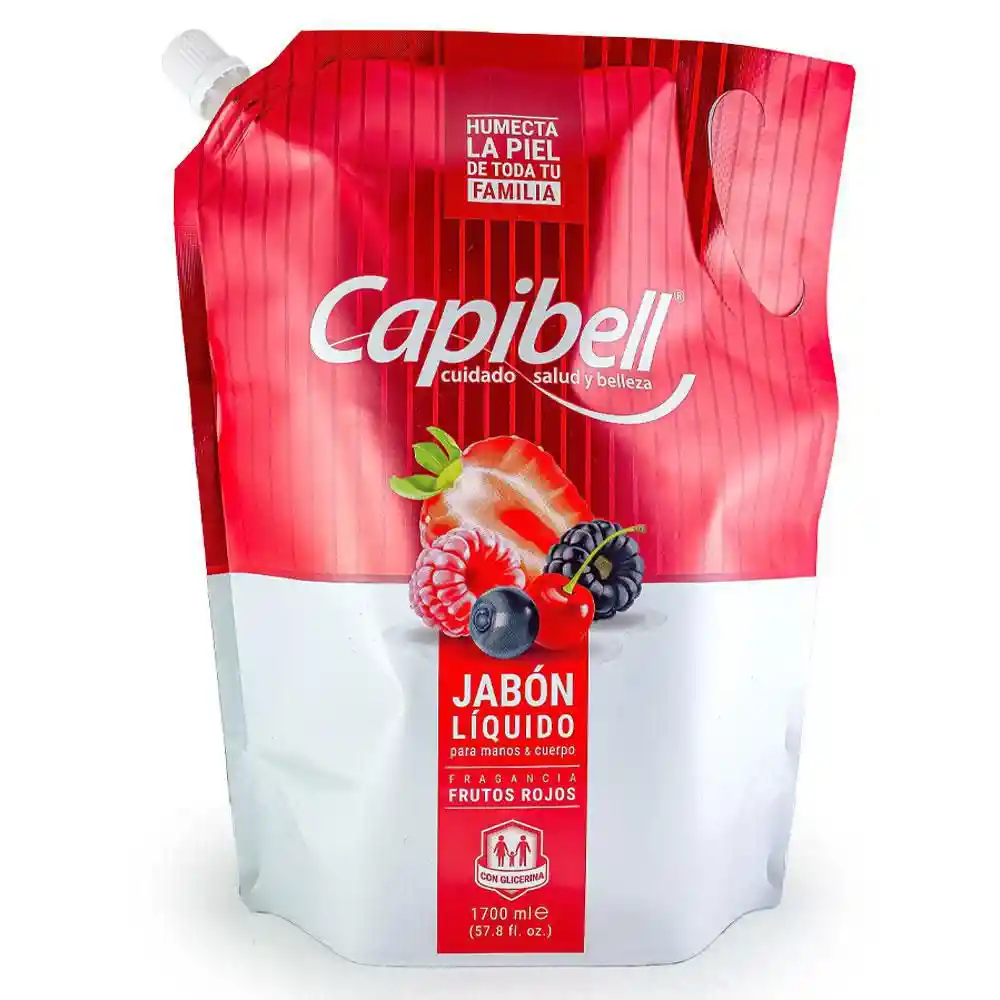 Capibell Jabón Líquido para Manos y Cuerpo Aroma Frutos Rojos