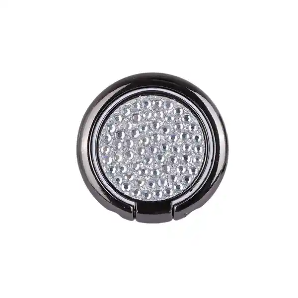 Soporte Anillo Para Celular Redondo Diamond Like Negro Miniso