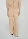 Pantalón Gelato Beige Talla 36 Mujer Mango