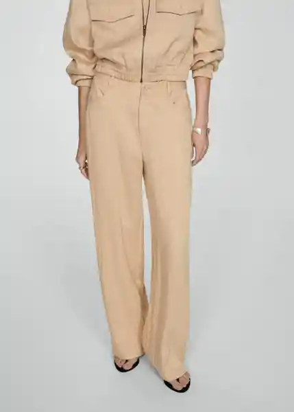 Pantalón Gelato Beige Talla 36 Mujer Mango