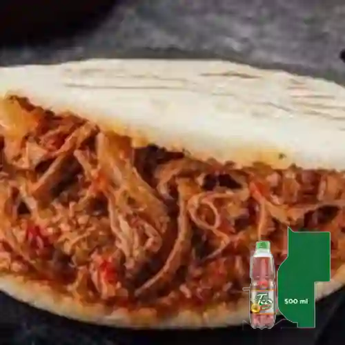 Combo Arepa c/ Carne Desmechada +Mr Tea Durazno 500ml