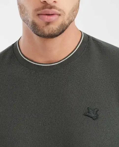 Camiseta Textured Verde Selvoso Ultraoscuro Talla XL Chevignon