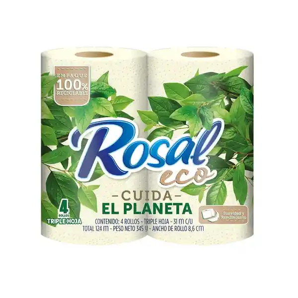 Rosal Papel Higiénico Eco Triple Hoja Rollo