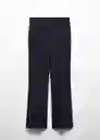 Pantalón Bolonia Navy Talla 36 Mujer Mango