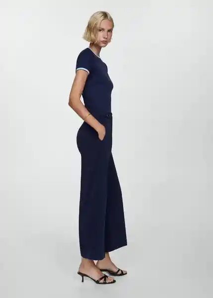 Pantalón Gioia Navy Talla 38 Mujer Mango